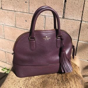 Kate Spade dome top satchel burgundy wine leather